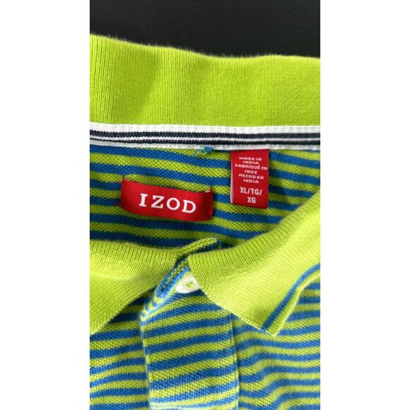 Men's Izod Short Sleeve Shirt XL/TG Yellow and Blue - Picture 3 of 4